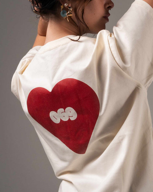069 Heart T-Shirt - Sugar Beige